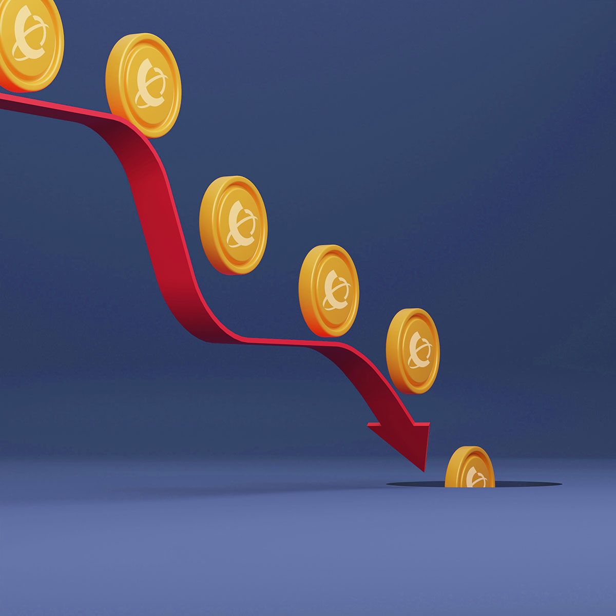 Chart Coins Down SQ1200